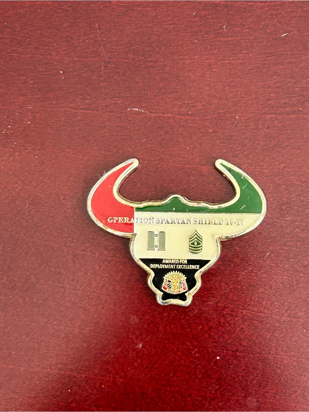 Operation Spartan Shield Bull Head Military Challenge Coin Rare